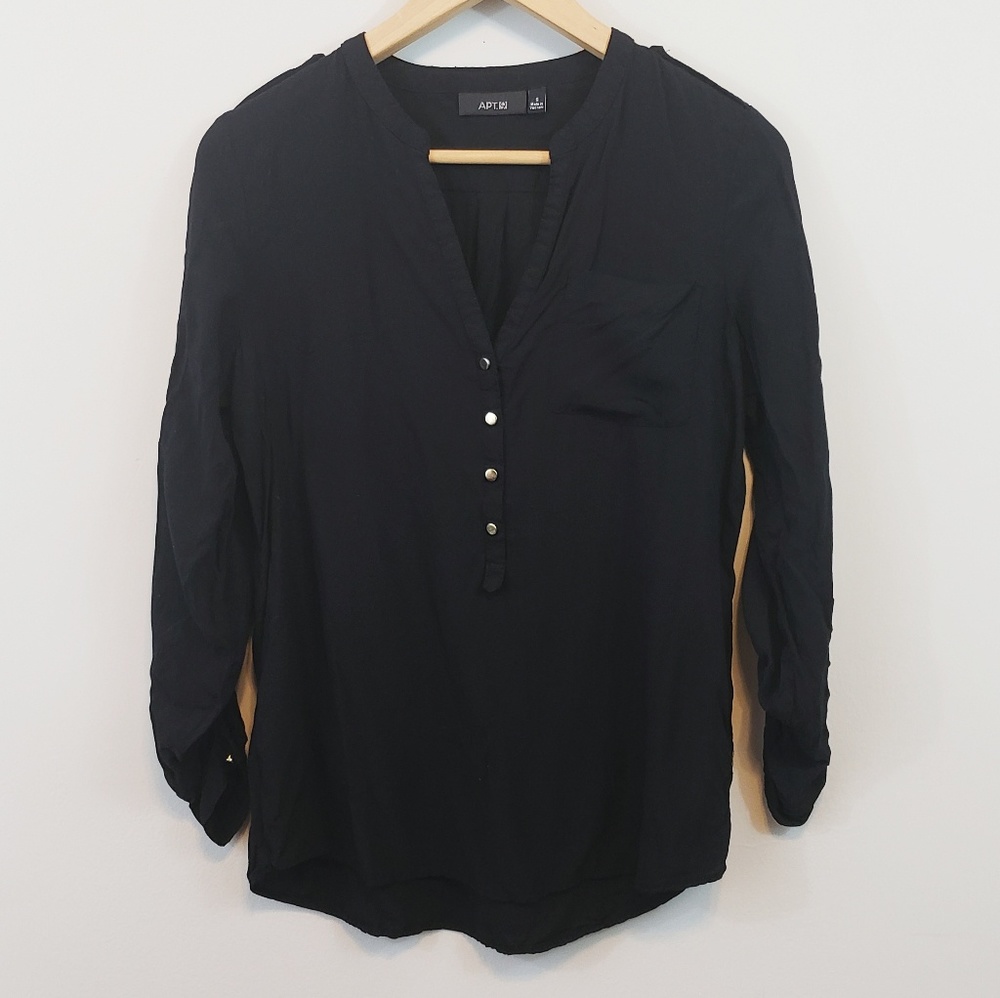 Apt. 9 Black 3/4 Sleeve Blouse